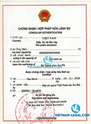 Kết Quả Hợp Pháp Hóa Bằng Đại Học Ấn Độ Sử Dụng Tại Việt Nam Tháng 11,  2018