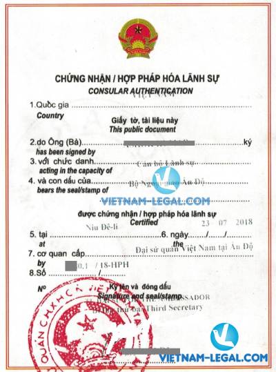 Kết Quả Hợp Pháp Hóa Xác Nhận Kinh Nghiệm Ấn Độ Sử Dụng Tại Việt Nam Tháng 7,  2018