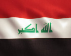 Iraq flag with fabric texture.